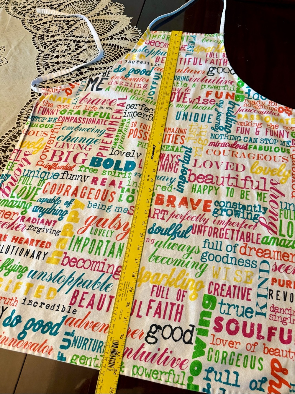 Colorful Word-Print Kitchen Apron - Picture 2 of 6